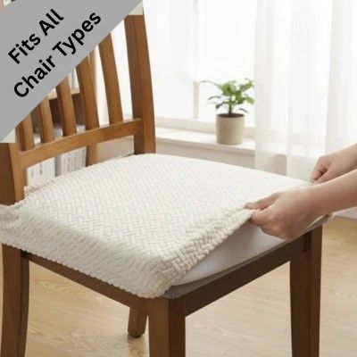 Silkshield - 2 Elastic Chair Covers, Removable & Washable, Dining Chairs Slipcovers Set