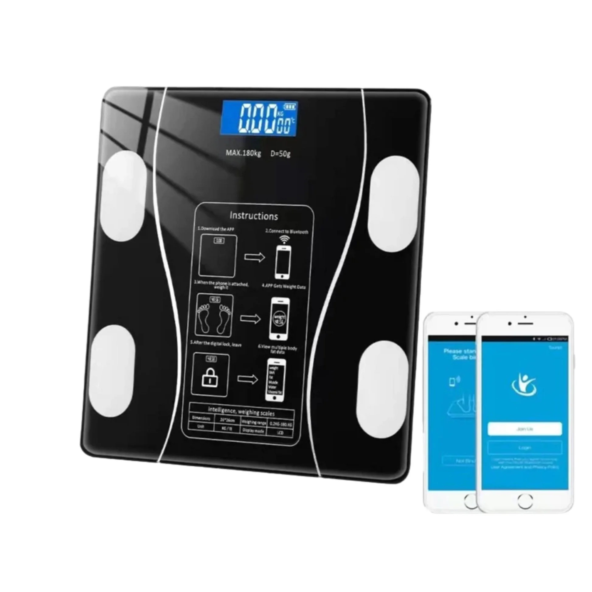 Novafit - Smart Body Weighing Scale, Precision Tracking, Weight, Body Fat, Muscle Mass, BMI